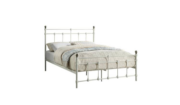 Slumberworks Bayford Vintage Style Metal King Bed Frame – White