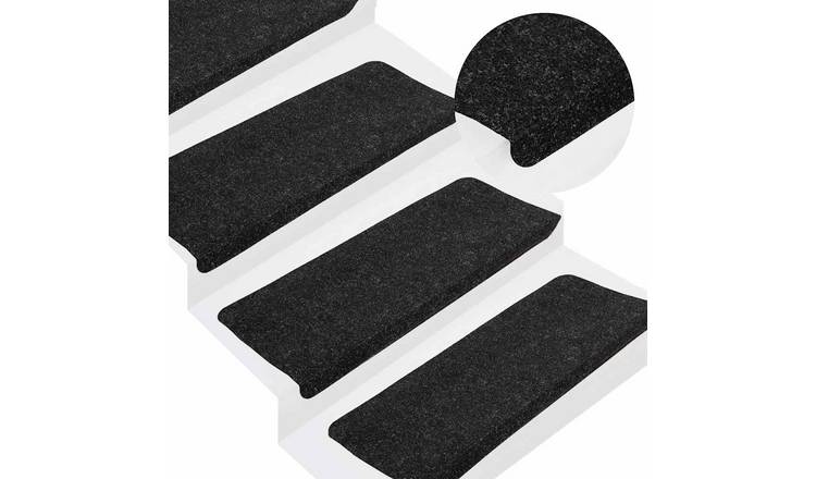 Walplus Pack of 30 Self-Adhesive Stair Mats - Anthracite - 65 x 24.5 cm