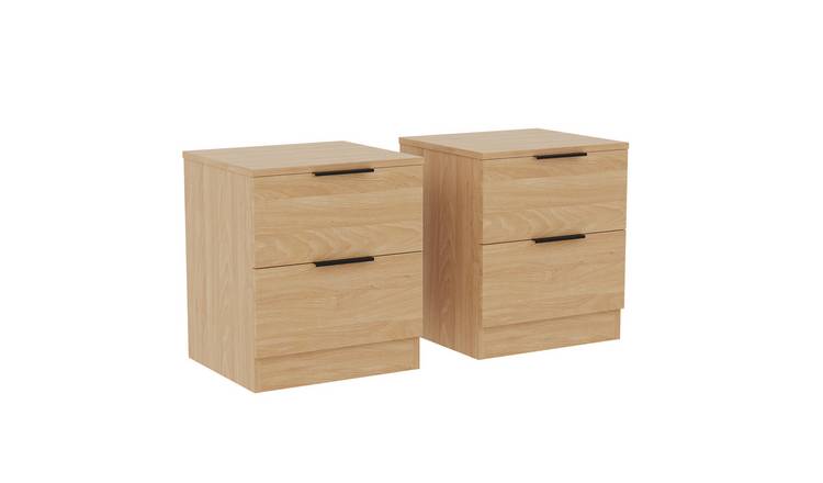 Vida Designs Trega 2 Drawer Bedside Table Chest Set Of 2 - Pine