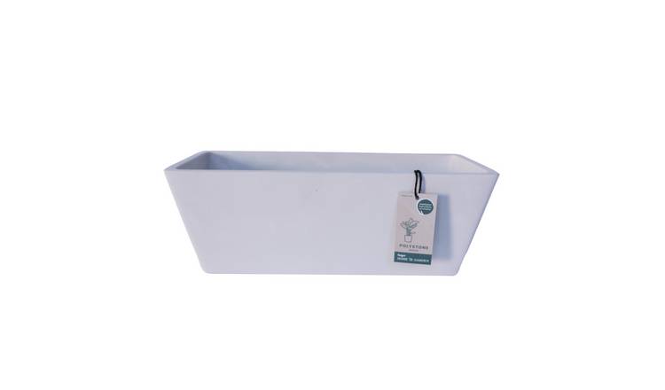 Fargro Home and Garden 23L Polystone Large Window Box Planter Pot - Stone White