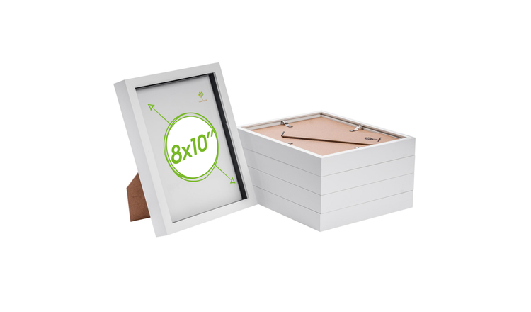 Nicola Spring 3D Box Photo Frames - 8 x 10" - Set of 5 - White