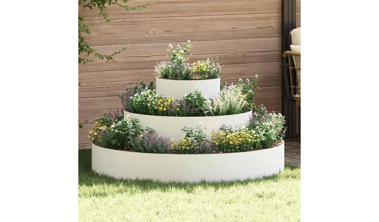 Walplus Steel Garden Planter - White V2 - 120 x 120 x 20 cm