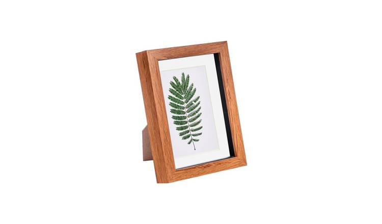 Nicola Spring 3D Box Photo Frame - 5 x 7" with Mount - Dark Wood