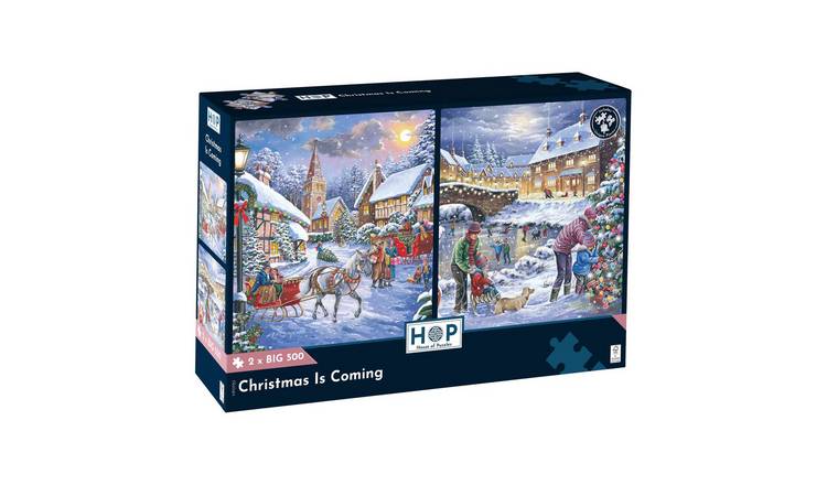 The House of Puzzles Christmas Is Coming 2 x BIG 500 Piece Jigsaw Puzzles