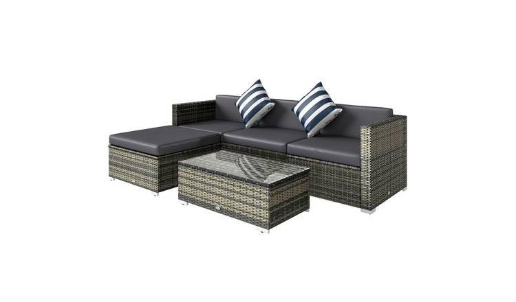 Outsunny Rattan Furniture Set - Mixed Grey