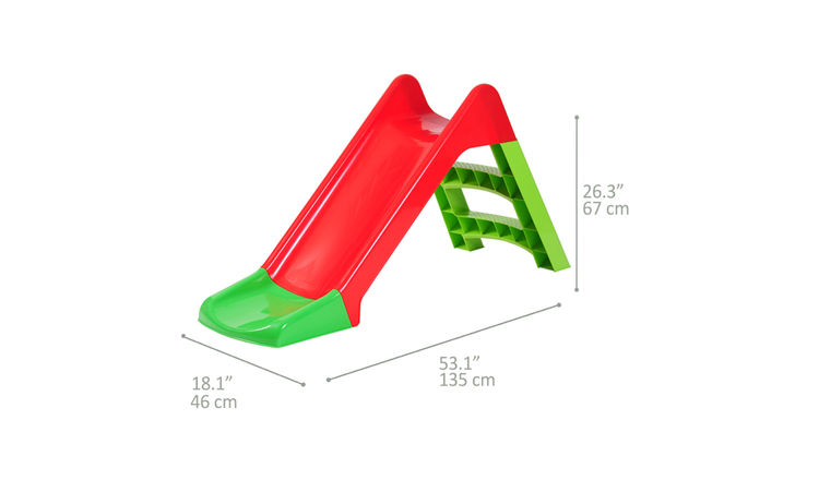 Starplast Slide with Extension Outdoor Toy - Red Green