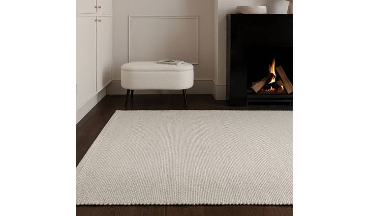 Mega Flooring White Modern Plain Rug - 160 x 230cm