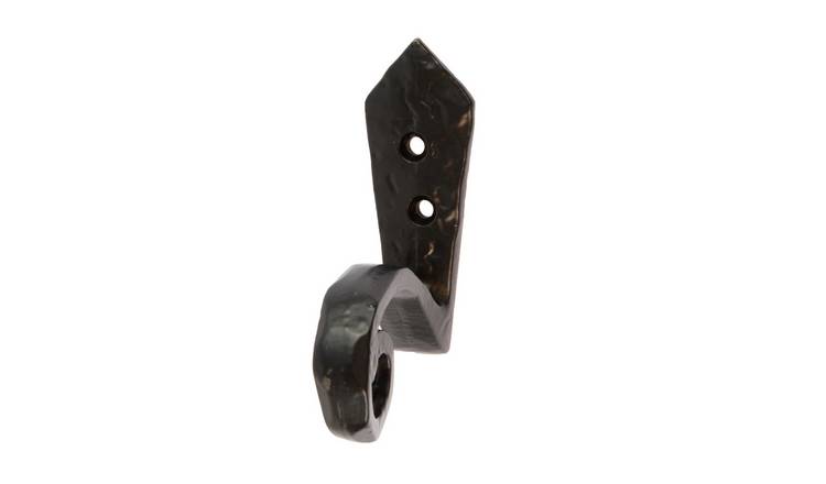 Hammer & Tongs Hammered Scroll Hook - Black