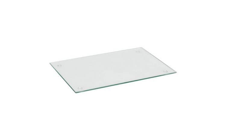 Harbour Housewares Glass Kitchen Chopping Board - Clear - 50 x 40cm