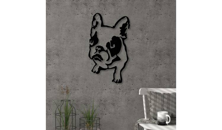 Decortie Metal Wall Art Metal Hanging Dogo Design - Black