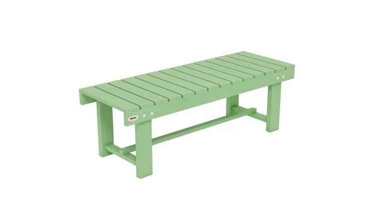 Outsunny 2 Seater Fir Wood Backless Garden Bench - Light Green