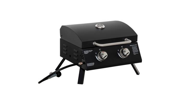 Outsunny Folding Carbon Steel Gas Barbecue - Black