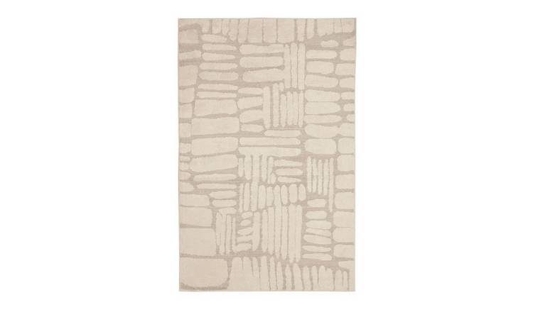 Mega Flooring White Modern Geometric Rug - 120 x 170cm