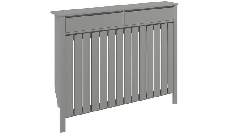 HOMCOM 119cm MDF Industrial Radiator Cover with Drawer - Grey