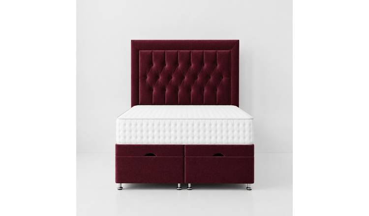 Comfy Deluxe  Cassie 3ft Single  End Lift Ottoman Bed Set - Burgundy