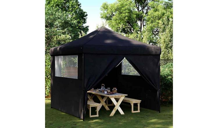 Walplus Folding Pop Up Party Tent with 4 Sidewalls - Black