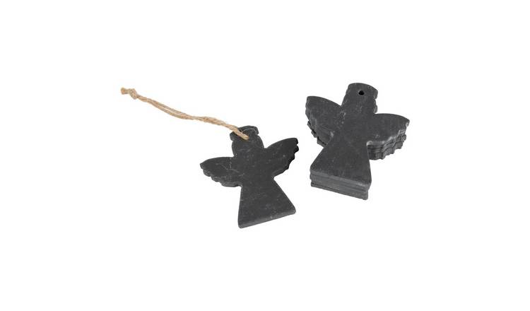 Nicola Spring Slate Christmas Tree Decorations - Angel - Pack of 6
