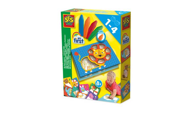 SES Creative My First Artwork Animal Cards Crayons Craft Set