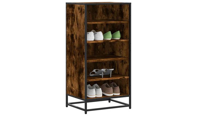 Walplus Engineered Wood Shoe Rack - Smoked Oak - 48 x 38 x 97.5 cm
