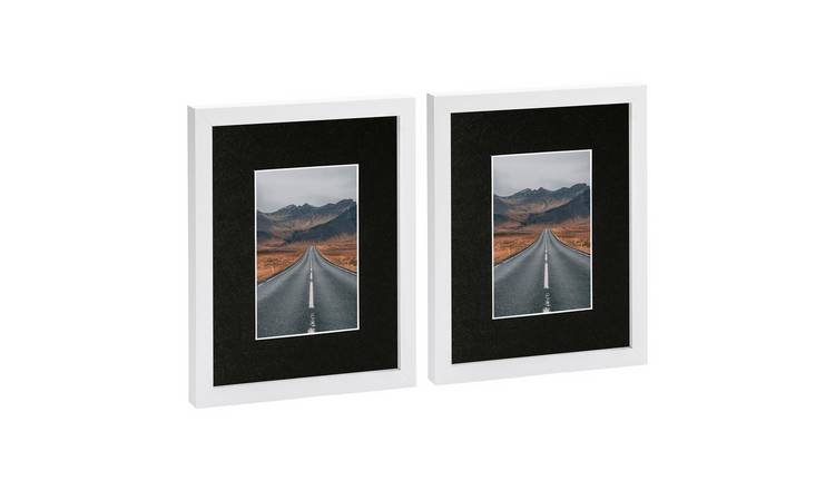 Nicola Spring Photo Frames - 8" x 10" with Mount - Set of 2 - White
