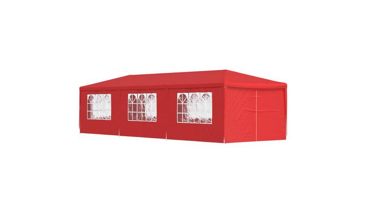 Walplus 900 x 300 x 255 cm PE Steel Frame Garden Party Tent - Red
