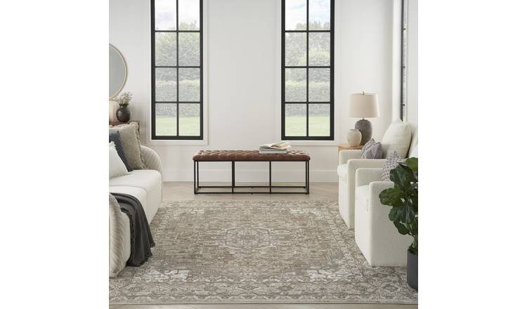 Mega Flooring Beige Traditional Floral Rug - 114 x 175cm