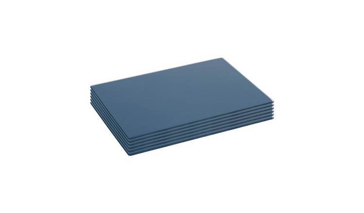 Harbour Housewares Hague Blue Glass Placemats - Set of 6 - 30 x 20cm