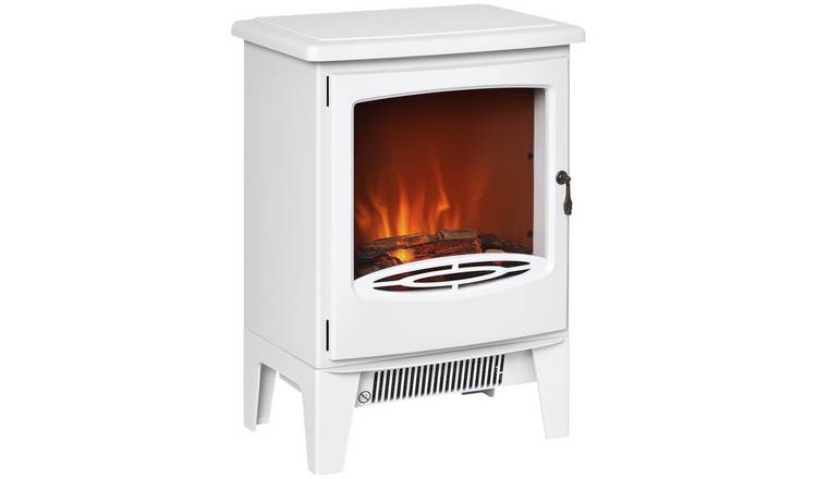 HOMCOM Adjustable Freestanding LED Electric Fireplace - White