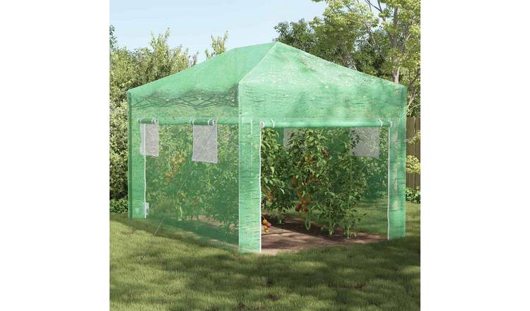 Walplus Iron Greenhouse with Pop-up Frame - Green - 290 x 430 x 315 cm