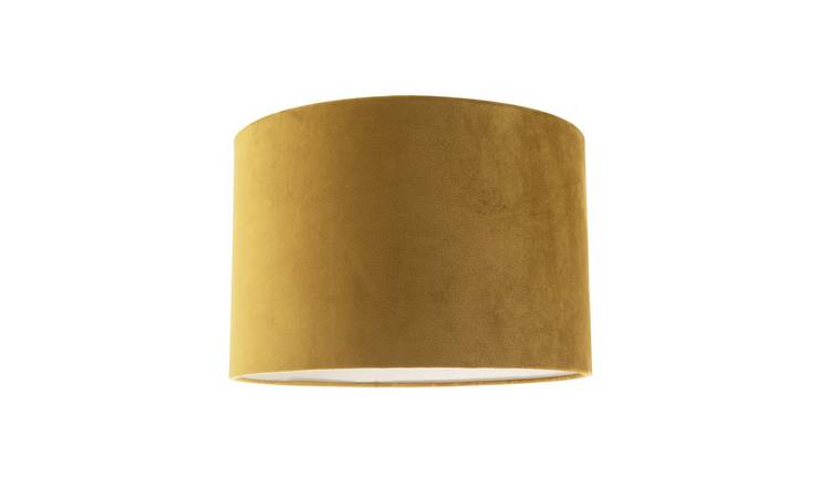 Happy Homewares Soft Velvet Dark Mustard Fabric Round Lampshade - 30cm