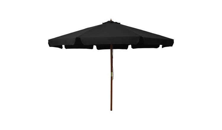 Walplus Garden Parasol - Black - 330 x 240 cm
