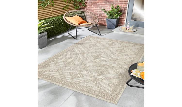 Mega Flooring Beige Modern Bordered Rug - 120 x 170cm