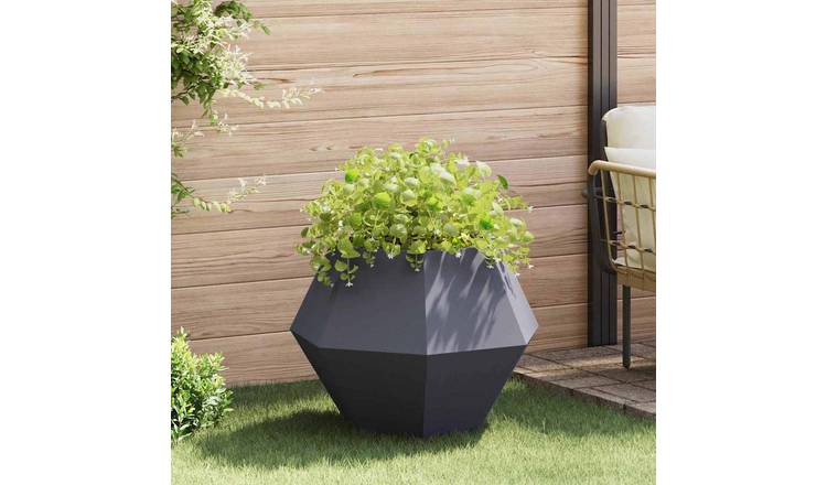 Walplus Steel Garden Planter - Anthracite - 75 x 75 x 60 cm