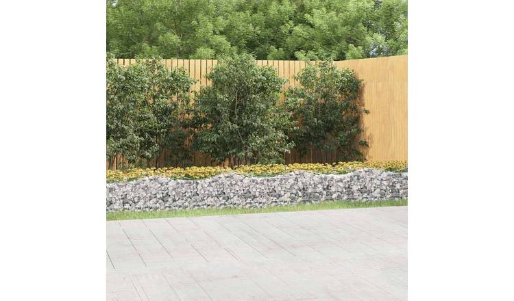 Walplus Galvanised Iron Gabion Raised Bed - Silver 800 x 50 x 40/ - 50 cm