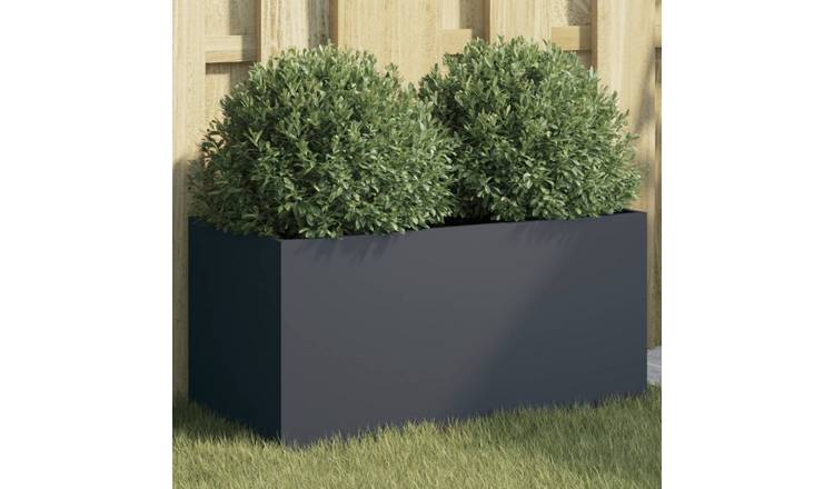 Walplus Steel Garden Planter - Anthracite - 62 x 30 x 29 cm