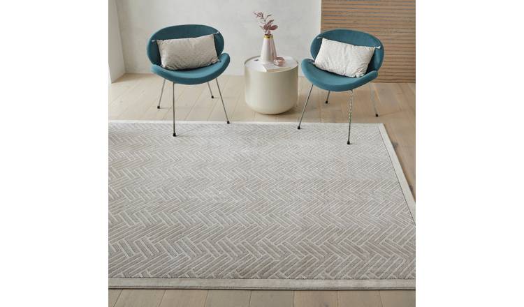 Mega Flooring Grey Modern Chequered Rug - 160 x 230cm