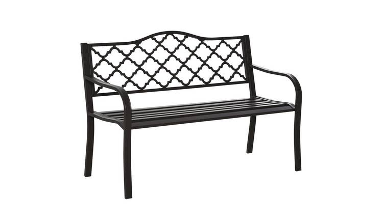 Outsunny 2 Seater Garden Bench with Armrest - Brown