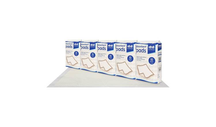 Harbour Housewares Disposable Incontinence Bed Pads - Pack of 50 - 60cm x 89cm