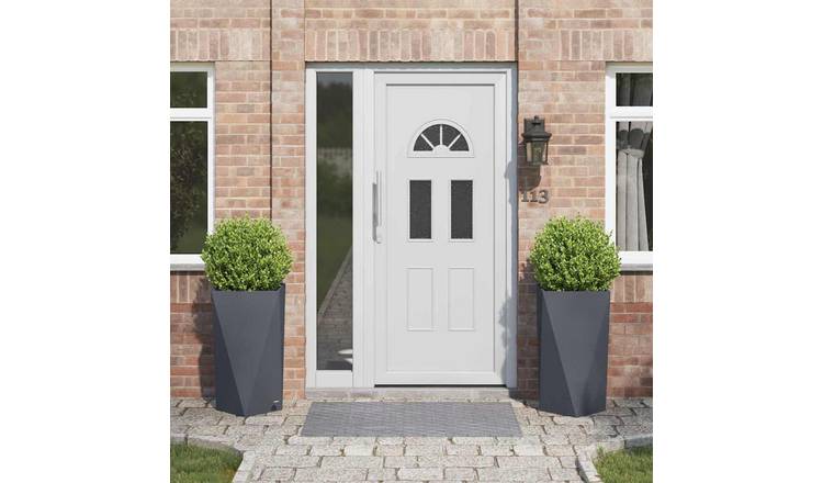 Walplus Pack of 2 Steel Garden Planter - Anthracite - 40 x 40 x 75 cm