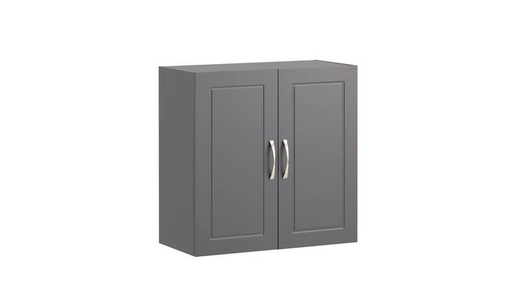SoBuy 2 Door 1 Adjustable Shelf Wall Cabinet - Dark Grey
