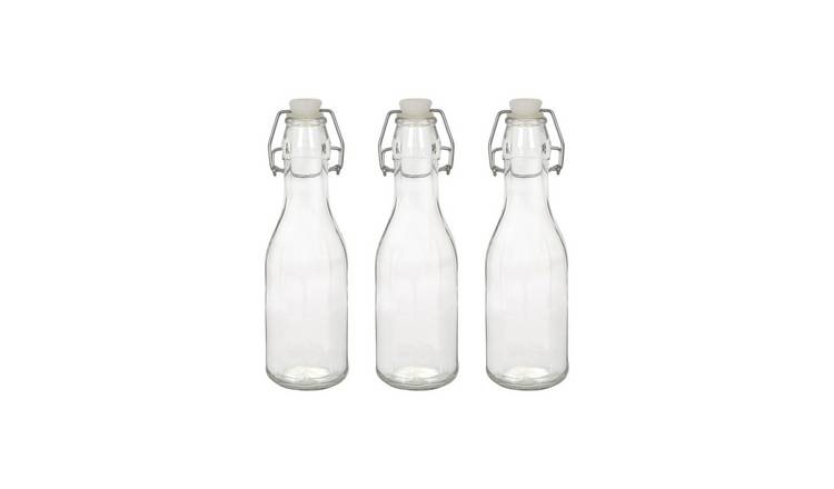 Argon Tableware Glass Bottles with Swing Top - Pack of 3