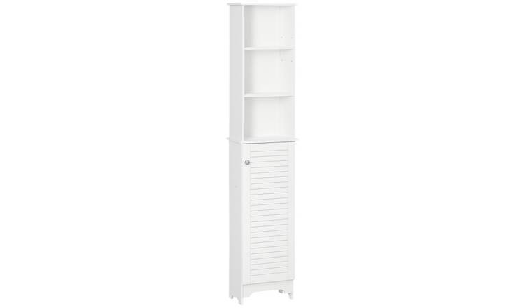 HOMCOM Tall Bathroom Cabinet with 6 Shelves - White