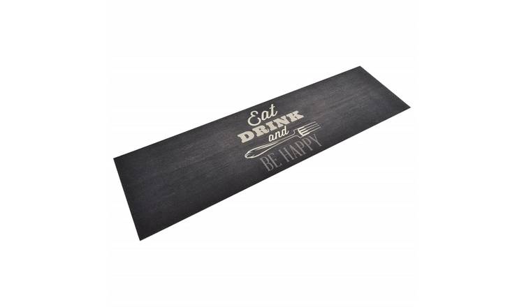 Walplus Kitchen Black Velvet Kitchen Rug - Black - 150 x 45 cm