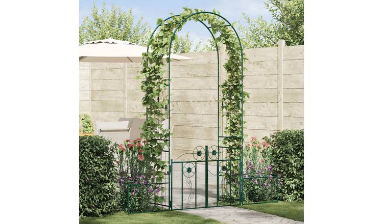 Walplus Garden Arch with Lock - Green - 203 x 50 x 218 cm