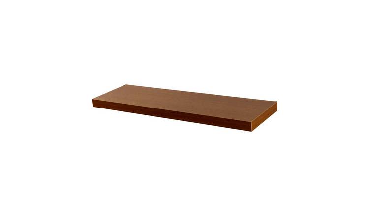 Harbour Housewares Modern Floating Wall Shelf - Walnut - Design