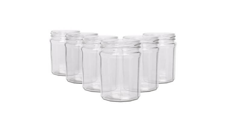 Argon Tableware Glass Jam Jars - Pack of 6