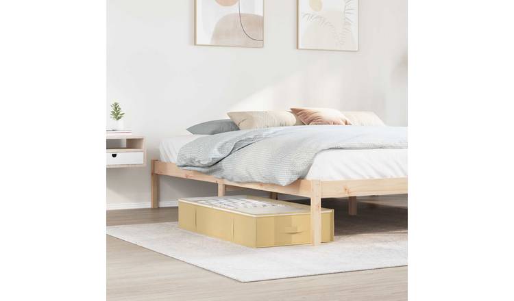 Walplus Pack of 2 Fabric Storage Box with Top Window - Cream - 90 x 48 x 15 cm