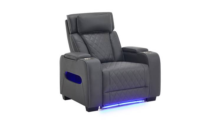 Furniture Online Capri Electric Recliner Cinema Chair W Usb/C - Charcoal