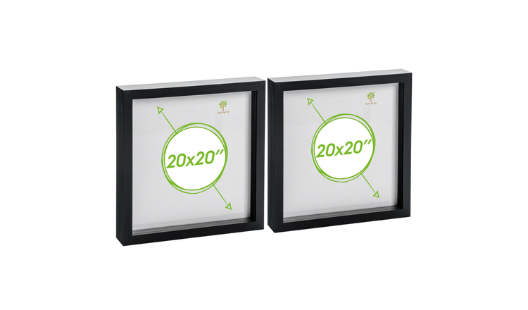 Nicola Spring 3D Box Photo Frames - 20 x 20" - Set of 2 - Black