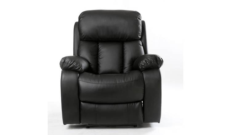 Furniture Online Chester Electric Bonded Leather Recliner Chair - Black